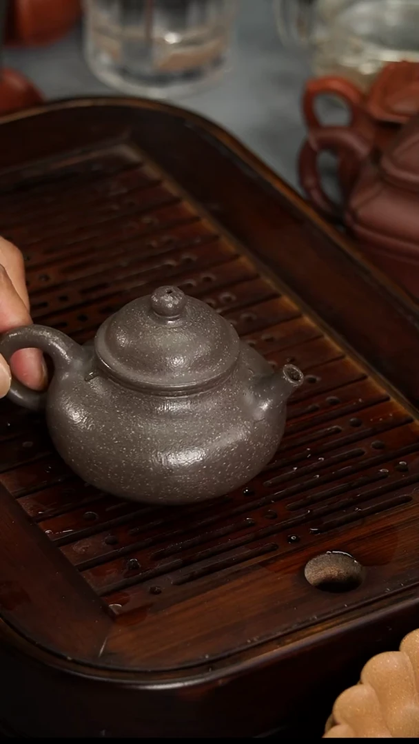 茶壶紫砂宜兴紫砂青灰段容天壶150毫升