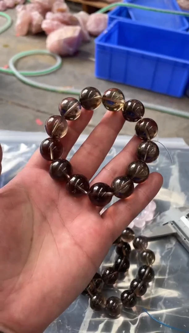 【闪购商品】烟晶手串卡16mm+未镶嵌天然茶水晶手串拍12单99发1