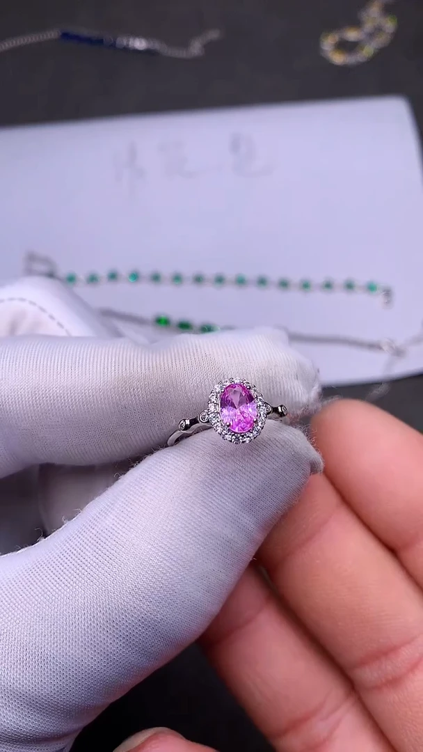 【闪购商品】彩色蓝宝石戒指银S925镶嵌·······