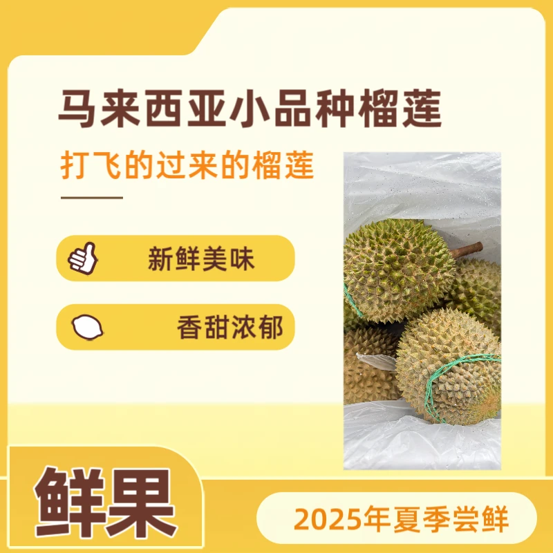 （鲜果）马来西亚鲜果榴莲小品种树上自然熟红虾甲必利葫芦