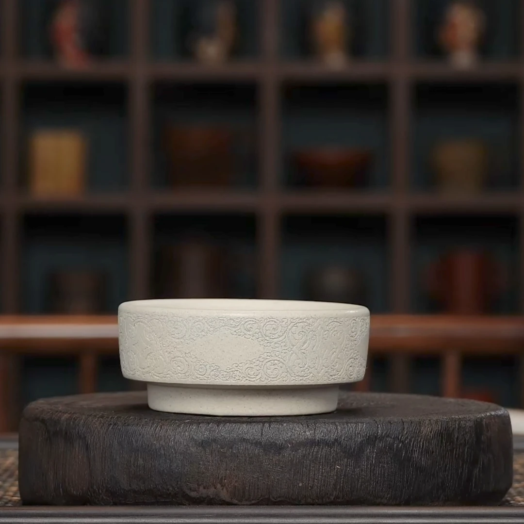 手工杯 | 六字八宝刻绘手工普洱杯