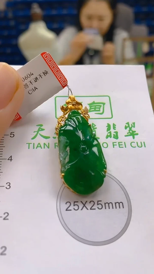 颈饰18K金镶嵌翡翠新号开播 全场乱卖
