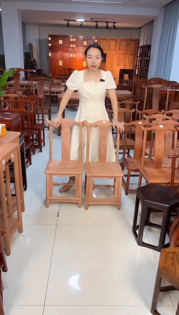 花梨木类家具一对白胚小巴花小官帽（高40）
