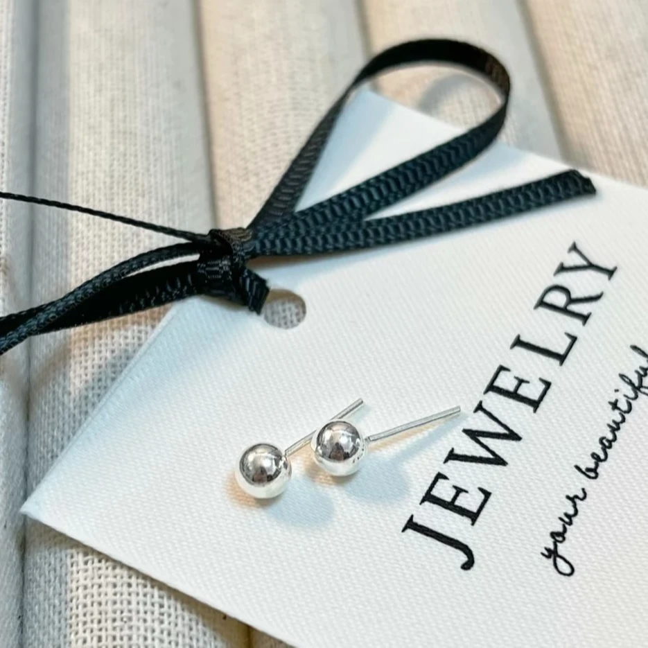 足银耳饰 【光珠耳钉】足银999气质轻奢百搭精致迷你