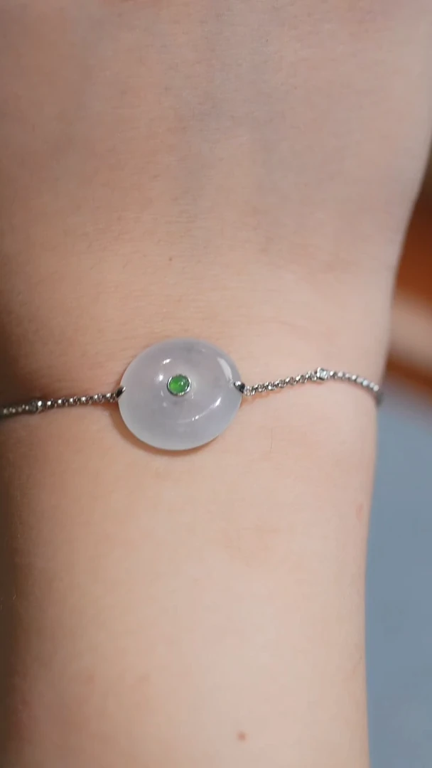 套链18K金镶嵌翡翠平安扣手链