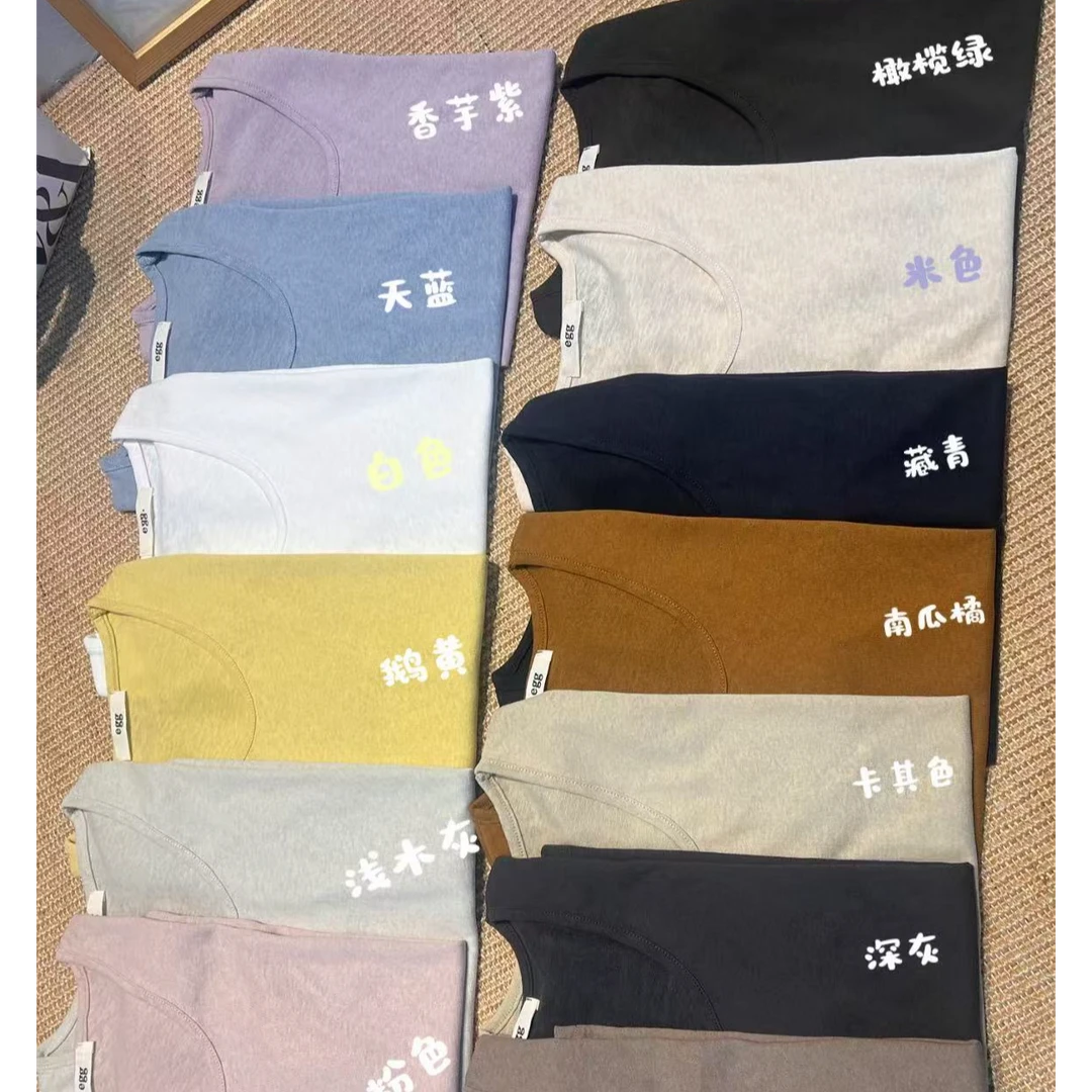 2025新款短袖老钱风短袖休闲风落肩袖森系T恤户外透气