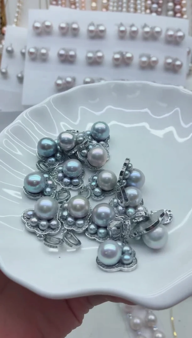 淡水珍珠合金吊坠(不含链)多样性发其一，非无暇