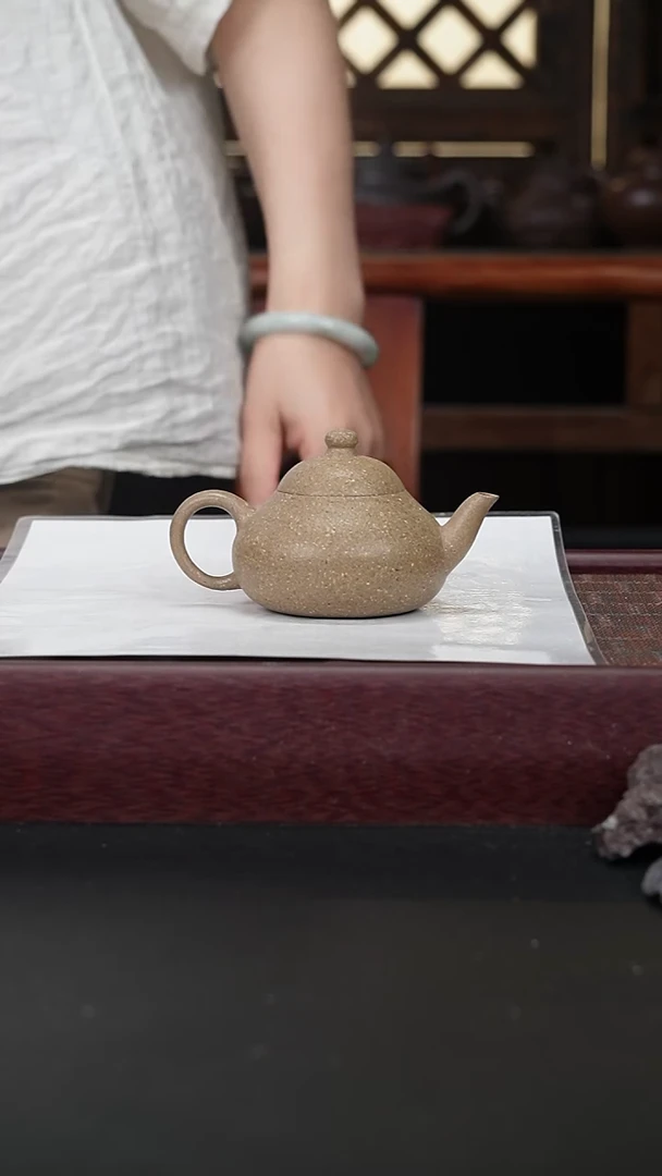 茶壶紫砂xj松华青段梨式