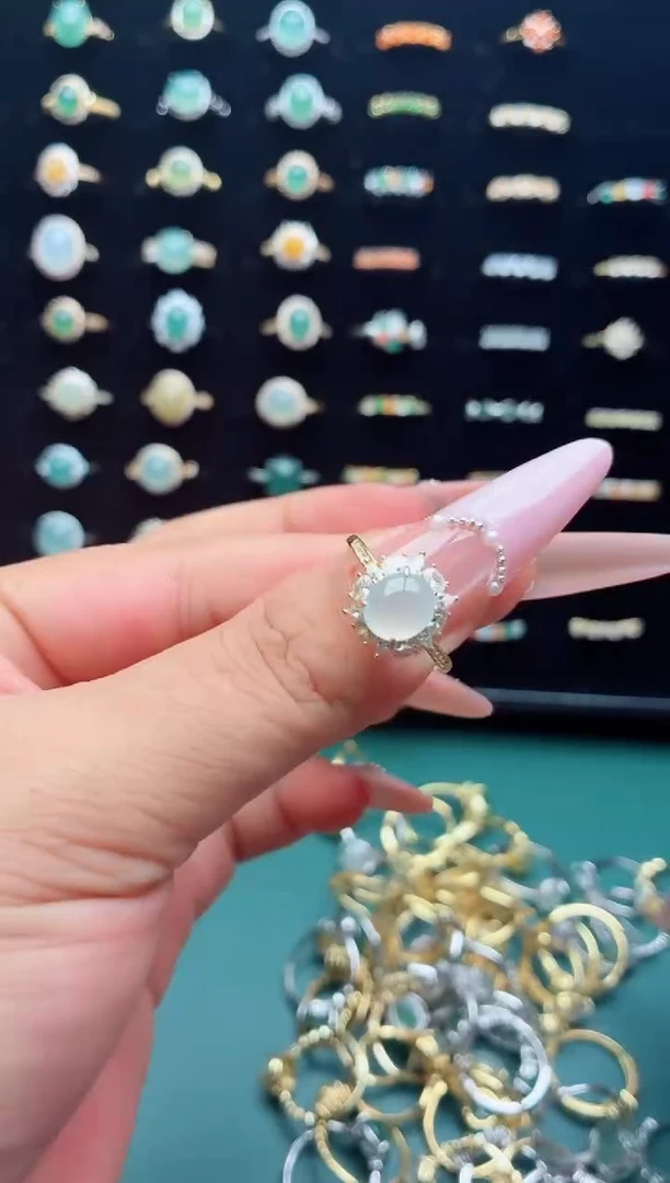 吊坠(不含链)银S925镶嵌翡翠.