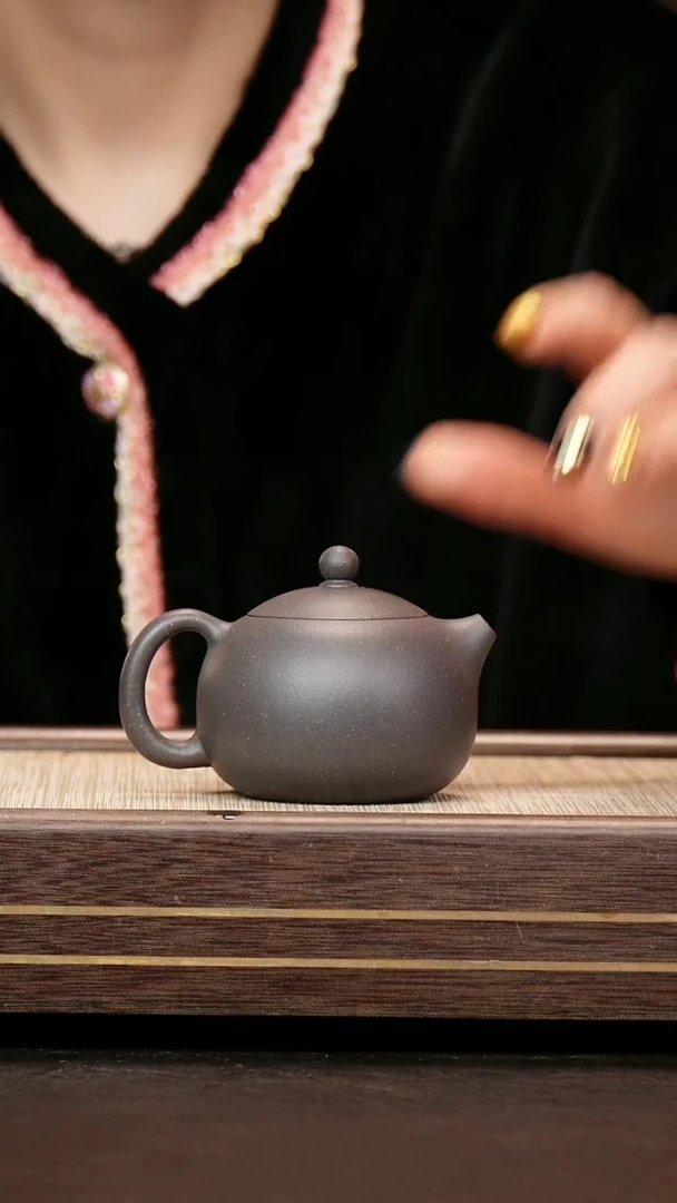茶壶紫砂天青泥 西施 微瑕 张玲玲
