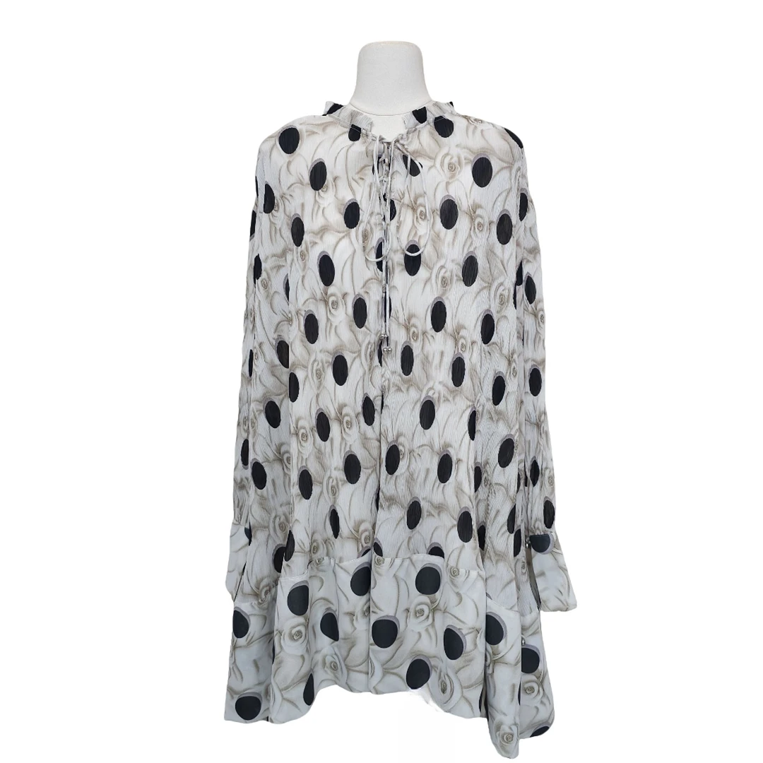 MONICA 大波点系带短裙摆连衣裙