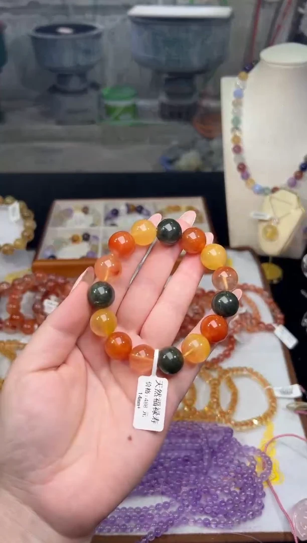 未镶嵌手串水晶彩兔毛14+多样性发其一