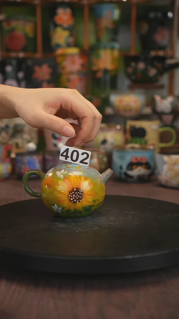 紫砂油画手绘釉下彩402