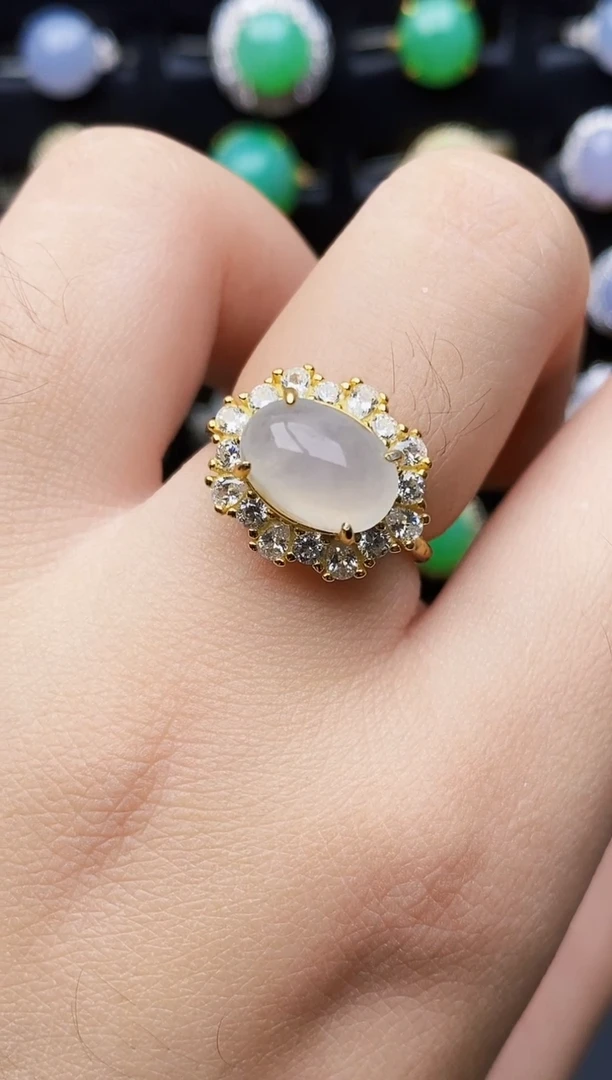 银S925镶嵌戒指翡翠0252