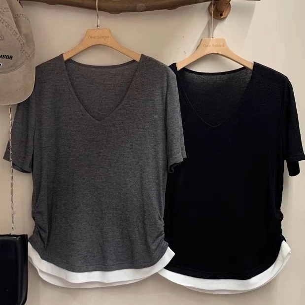 0614-68 女款百搭气质设计感短袖   DY  81230