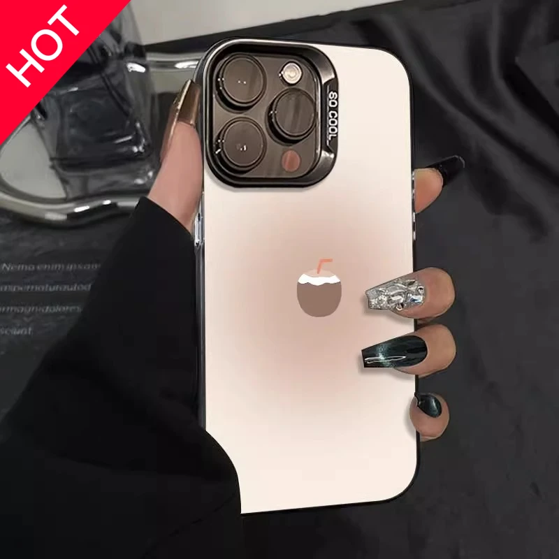 一个椰子适用苹果15新款14plus磨砂13高级12保护套11promax手机壳