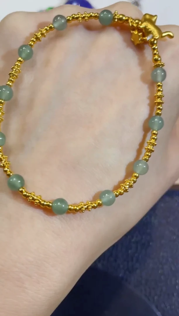 颈饰足金镶嵌翡翠团购34