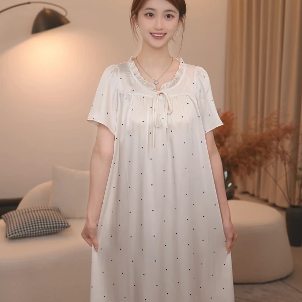 板栗小姐【白雪】2025年新款女夏季甜美风高级家居服可外穿睡裙