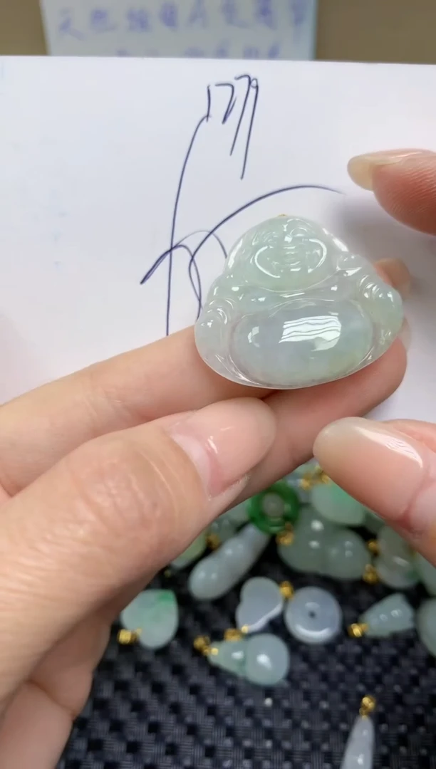 【闪购商品】翡翠颈饰18K金镶嵌天然缅甸A货翡翠