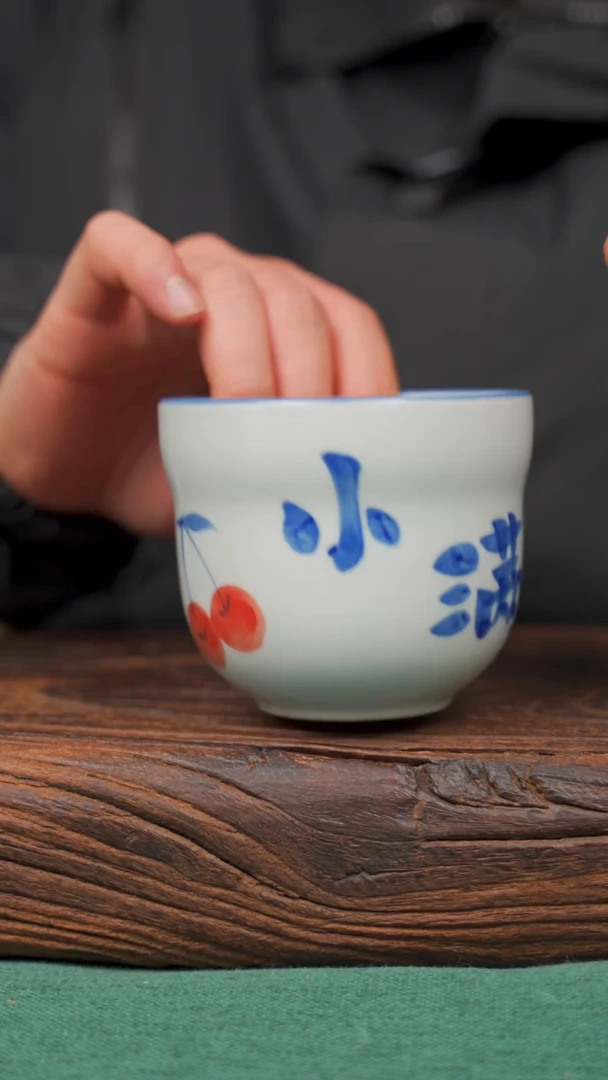 【闪购商品】瓷片57寻一缕瓷香杯釉下手工手绘瓷器