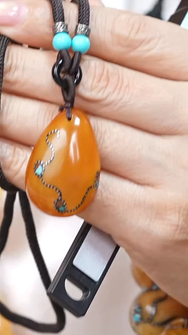 蜜蜡颈饰未镶嵌3494天然蜜蜡珠宝奇石云端妖孽全部保真