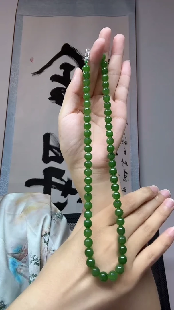 和田玉未镶嵌项链碧玉约卡8