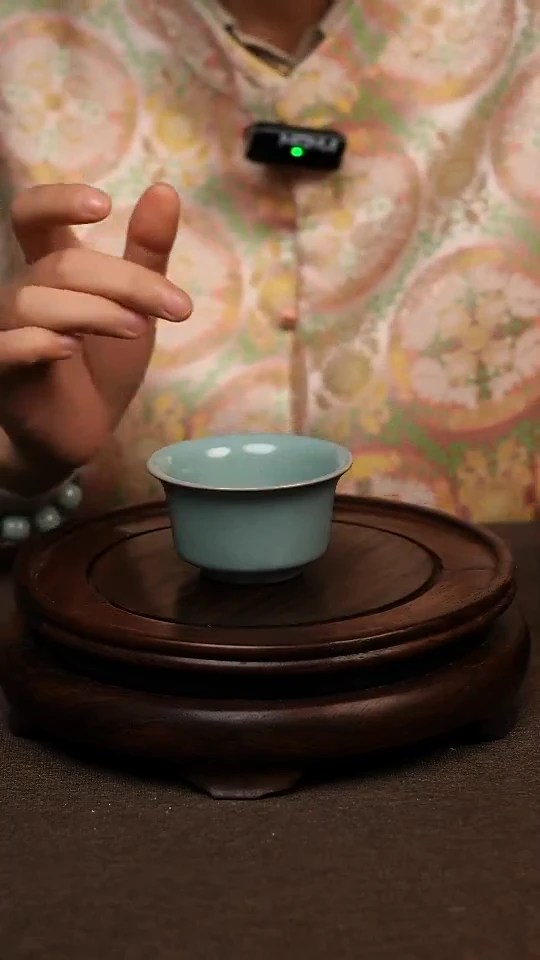 瓷片仿古釉全手马蹄杯70ml 微瑕不带礼盒