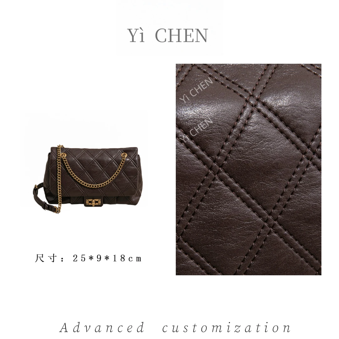 【Yì CHEN】SK-83087-咖啡 简约时尚女士新款轻奢单肩斜跨包