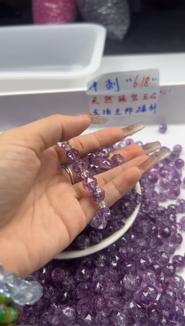 未镶嵌颈饰水晶w1809紫阿赛切面10mm*20颗