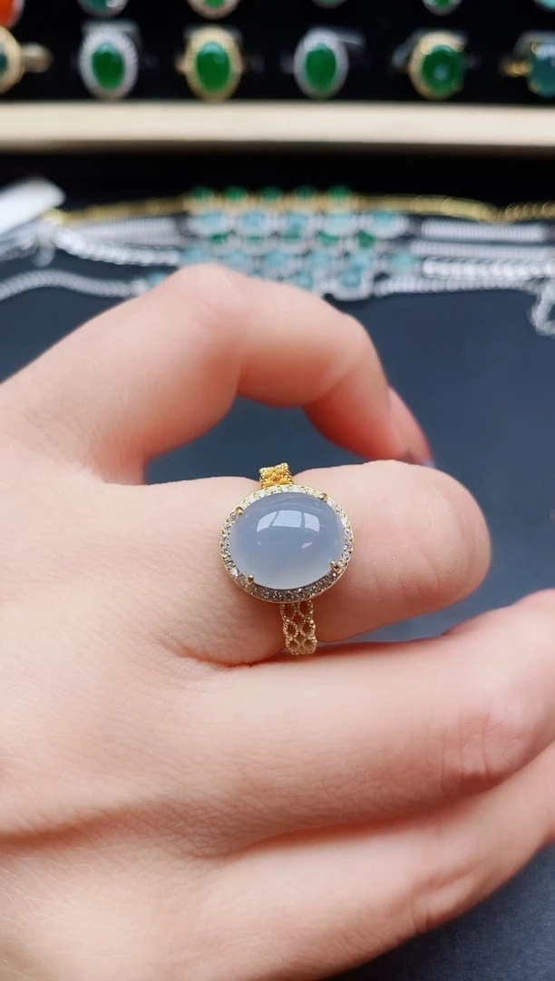 翡翠戒指银S925镶嵌321321