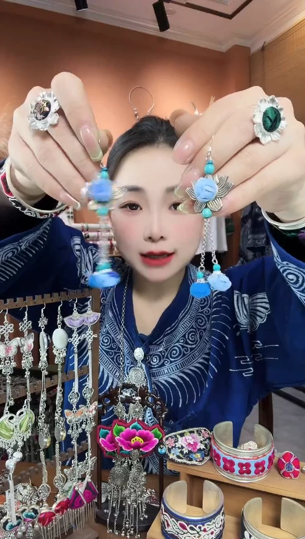 刺绣纯手工民族风耳环