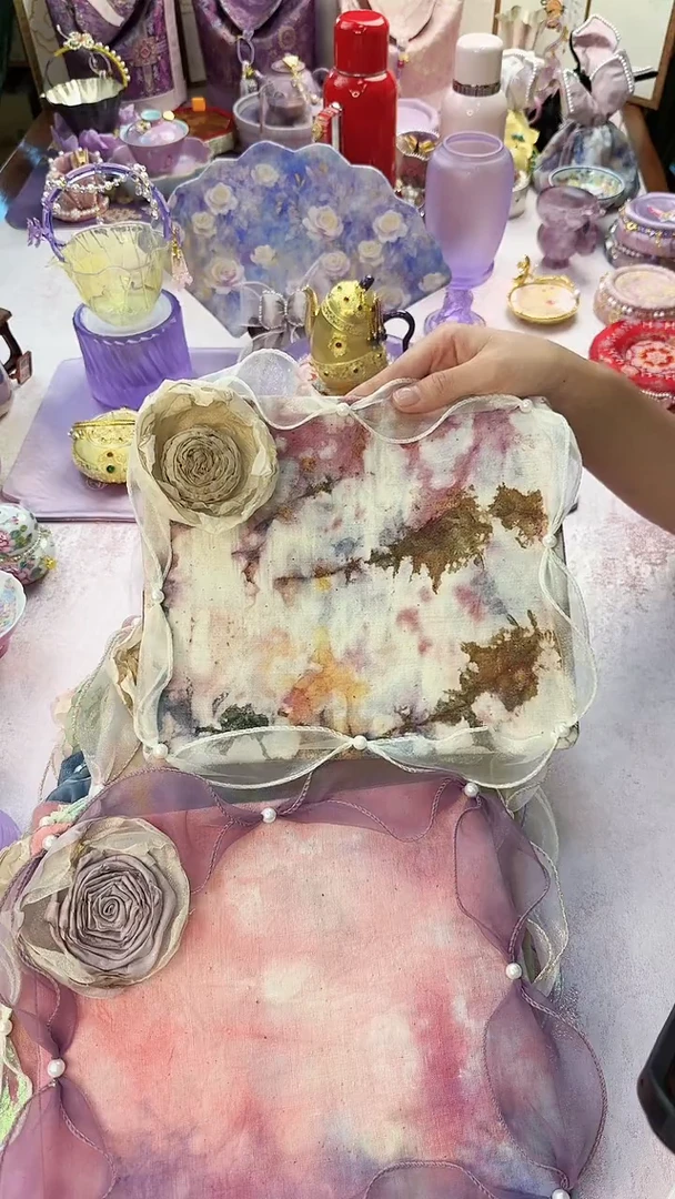 119植物扎染烟熏玫瑰茶席