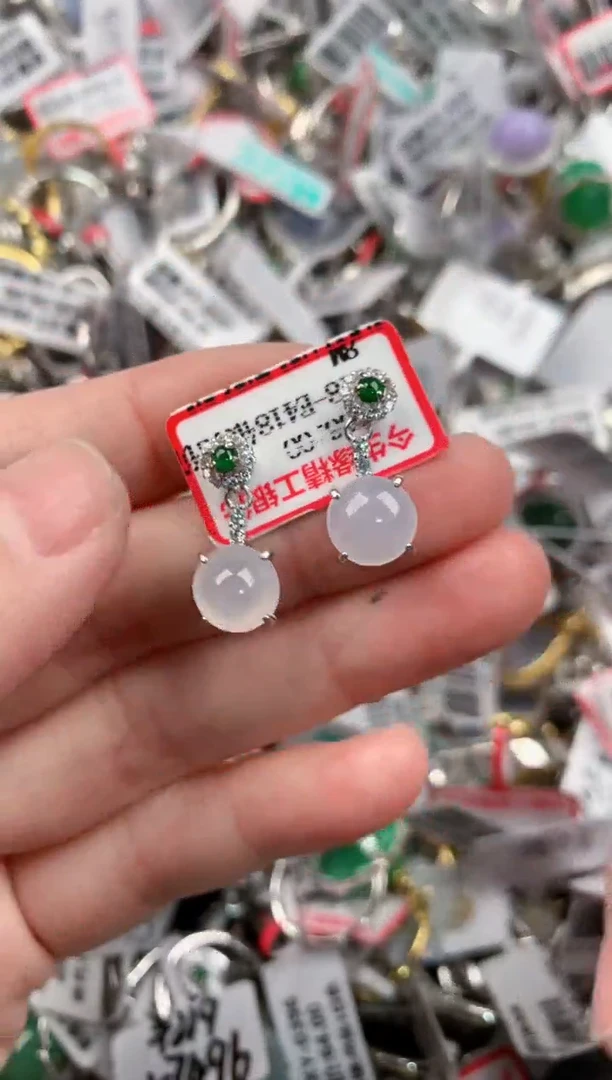 银S925镶嵌戒指翡翠222          7