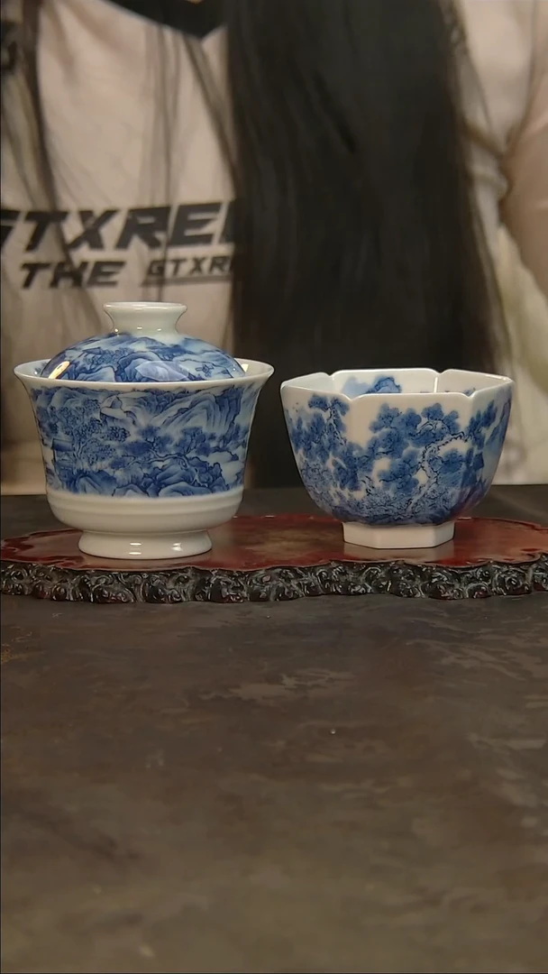 【闪购商品】青花手绘山水套组