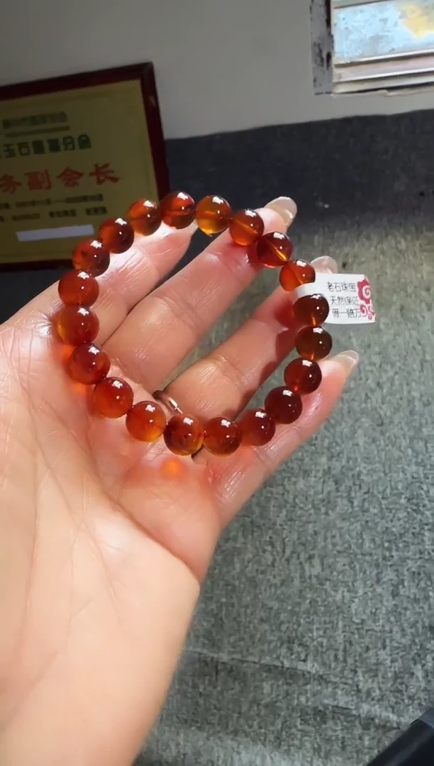 手串琥珀未镶嵌#25缅甸琥珀血珀手串9mm