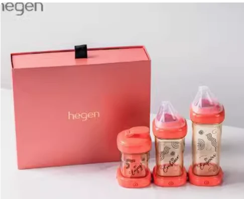 Hegen至臻至爱珊瑚奶瓶 红礼盒4件套