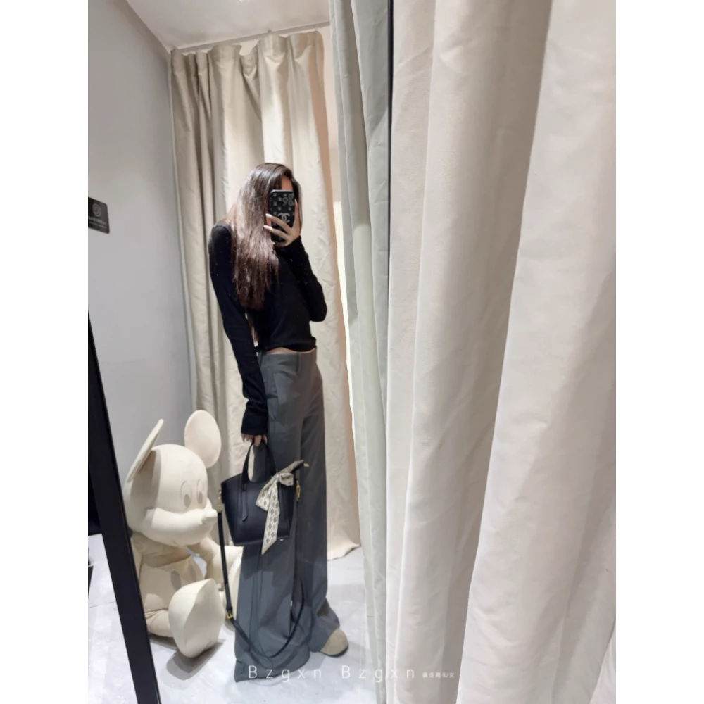 暴走高仙女175高个子加长版180低腰美式长裤女显瘦休闲拖地微喇秋