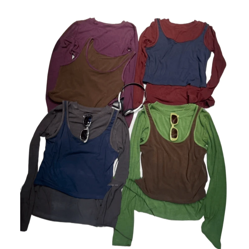 「主播推荐秋季新款」9121款撞色系（两件套）上衣