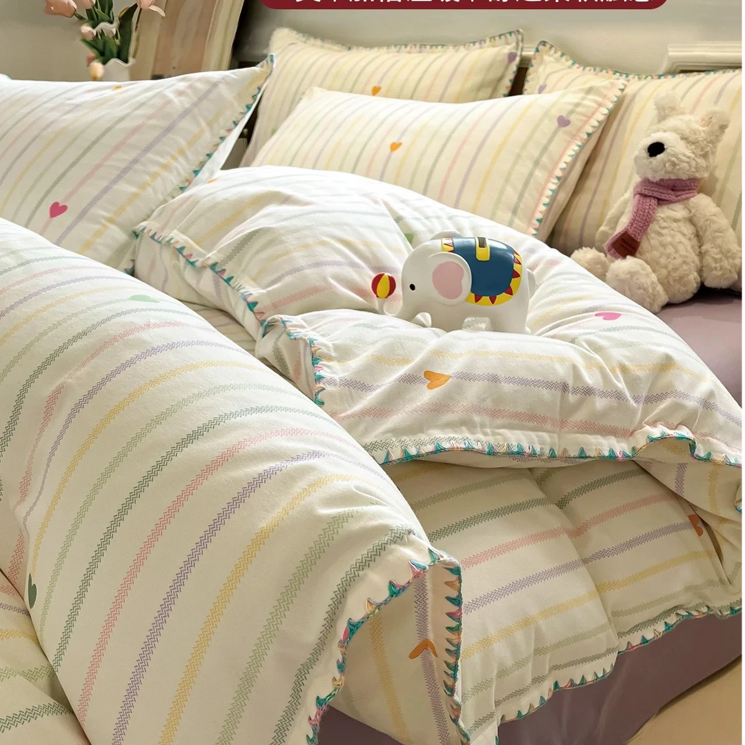 路约威格高端超柔棉磨毛床上四件套棉加厚床单被套保暖床品床笠冬