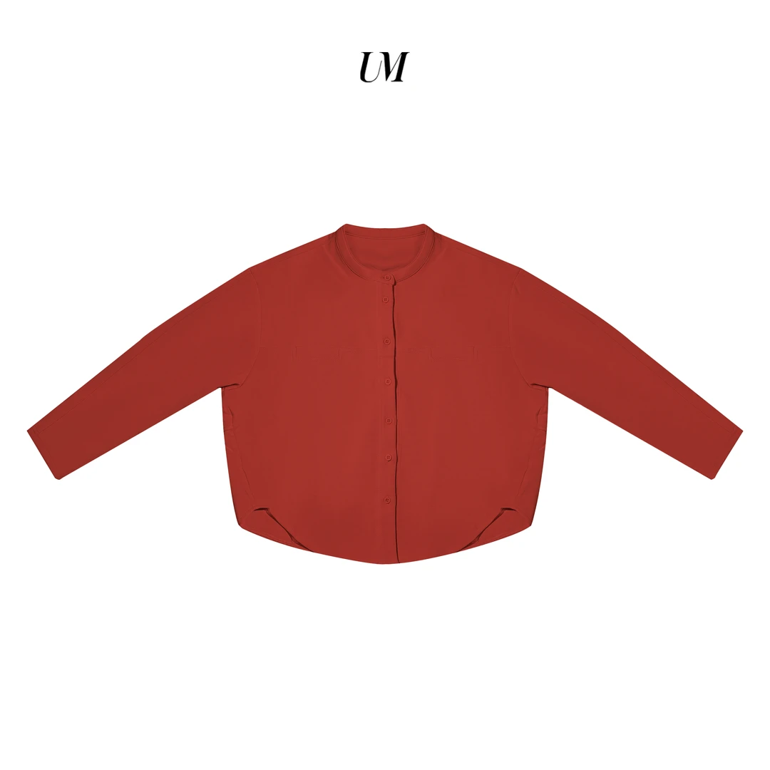 【U.M】平行线优雅宽松显瘦短款排扣外套