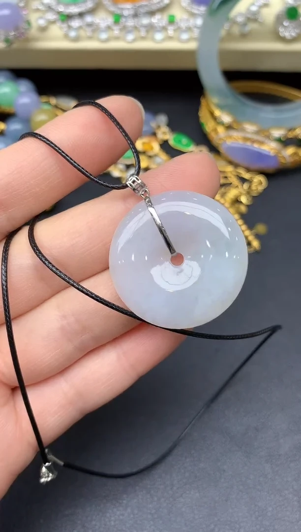 颈饰18K金镶嵌翡翠149-雪姐翡翠天天见
