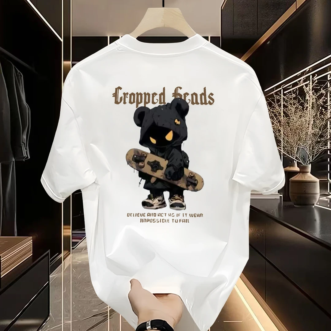 潮牌高品质重磅纯棉夏季2025新款大码时尚男士男女半袖圆领上衣服