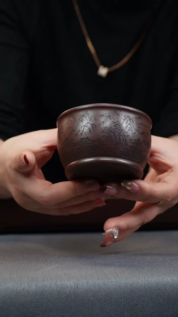 【闪购商品】紫砂茶壶龙血砂 山水杯