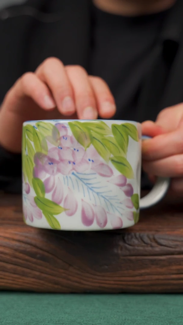 【闪购商品】瓷片63寻一缕瓷香杯釉下手工手绘瓷器