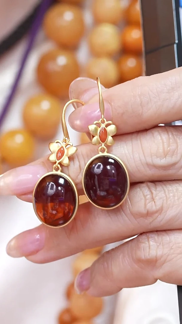 琥珀颈饰银S925镶嵌5601天然蜜蜡珠宝奇石云端妖孽全部保真