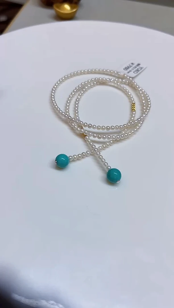 银S925镶嵌颈饰海水珍珠2.5-3mm