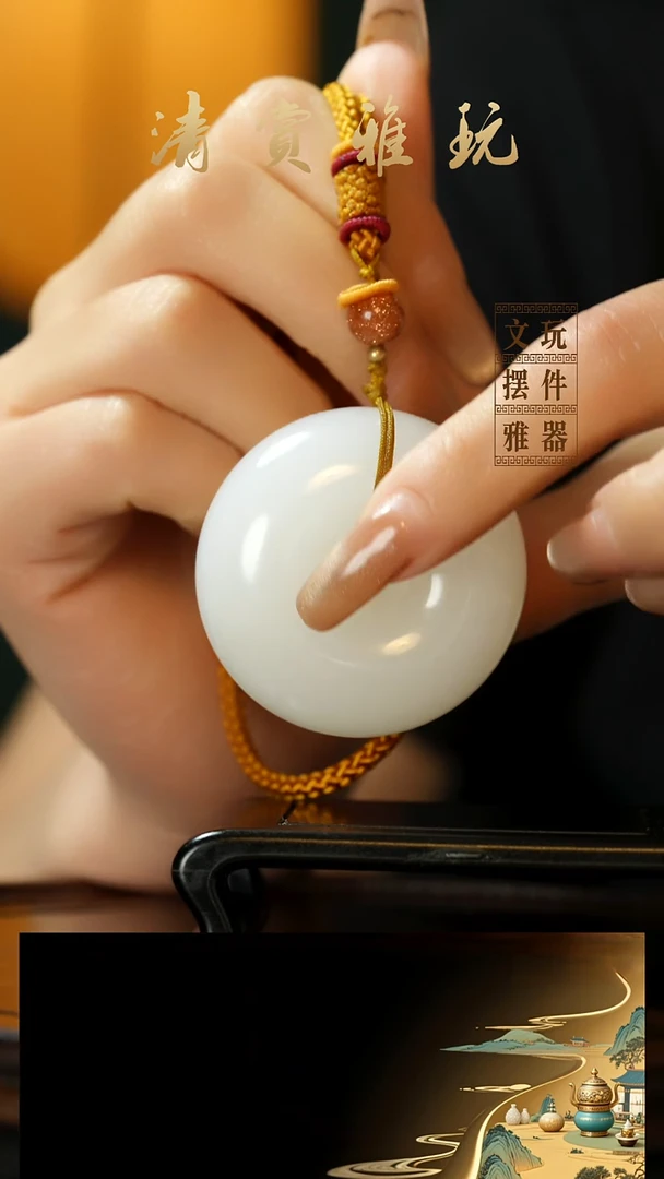 玉《平安扣》手把件摆件