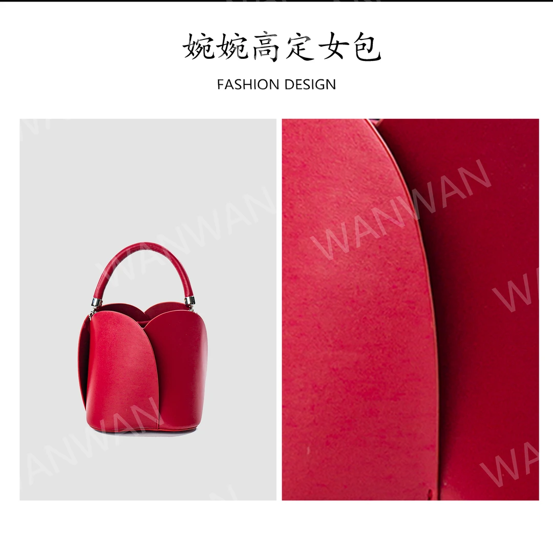 WANWAN 新款时尚百搭女士可爱风斜挎水桶包-红色HD0271-红色-YS