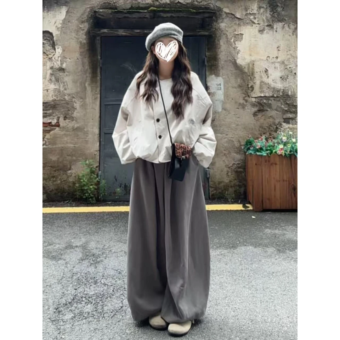 胖MM早秋韩系巨好看ootd整套穿搭外套裤子减龄显瘦套装