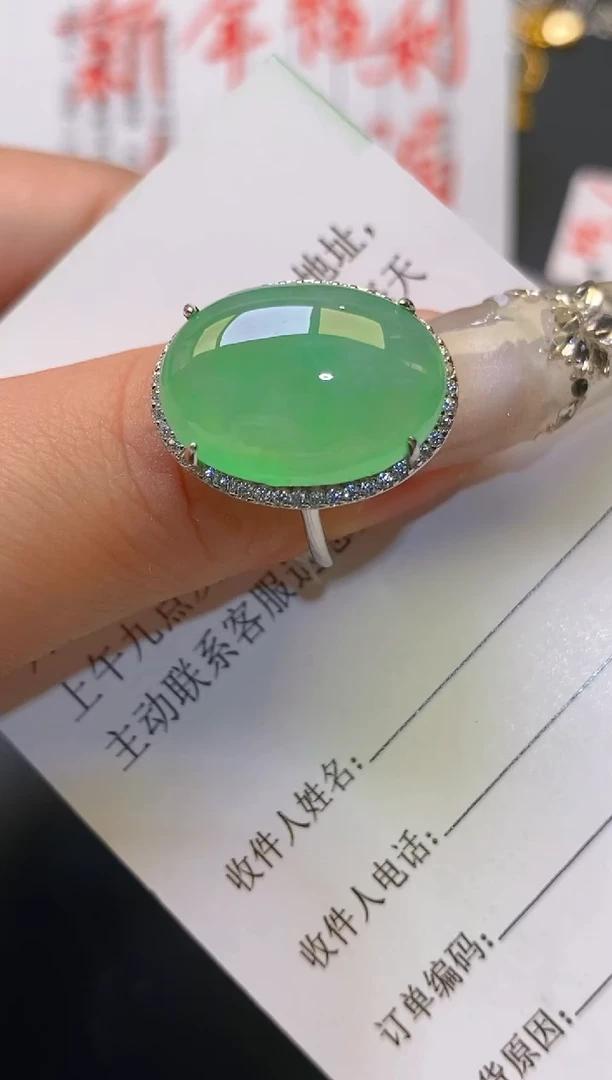 【闪购商品】翡翠耳饰银S925镶嵌天然A货翡翠1